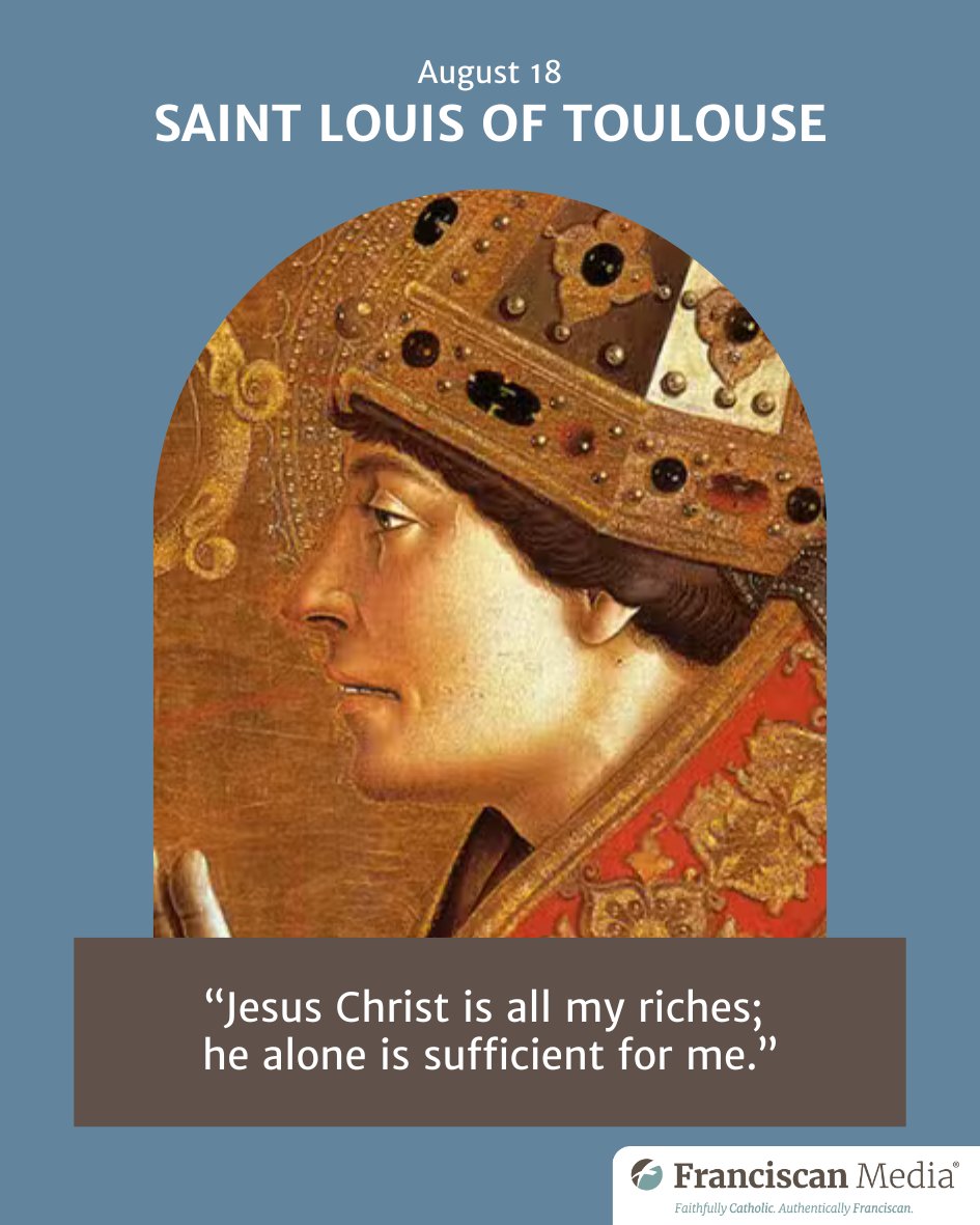 #SaintLouisOfToulouse, born royalty, embraced poverty and Franciscan simplicity. A bishop at 23, he shows that holiness doesn’t wait for the perfect moment. #saintoftheday #Franciscan #YoungSaint