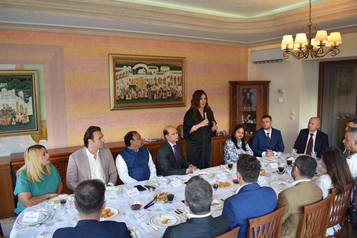 ICC_Chamber's tweet photo. Mr. Dinu Gheorghe, Chief Representative, ICC in Romania, recently convened an important meeting with H.E. Dr. Manoj Kumar Mohapatra, Ambassador of India in Romania; Romanian Ambassador to India H.E. Ms. Sena Latif Hon’ble Minister of Labour, Mr. Florin Manole; President of the National Television, Mr. Dan Turturica and other esteemed dignitaries, at the Indian Embassy in Romania.

He engaged in fruitful discussions surrounding the upcoming ICC Global Business Summit. This highly anticipated event is set to take place on September 18-19, 2025, in Mumbai, India. The summit aims to bring together global business leaders, policymakers, and industry experts to explore innovative approaches and collaboration opportunities that can enhance international trade and investment between India and Romania, as well as the broader region. Their discussions also highlighted the significance of strengthening bilateral relations and fostering economic growth in both countries.

#IndiaRomaniaRelations #GlobalBusinessSummit #InternationalTrade #InvestmentOpportunities #BilateralRelations #EconomicGrowth #BusinessLeadersUnite #IndianChamberOfComerce 

@RomaniaInIndia | @eoiromania | @sena_latif