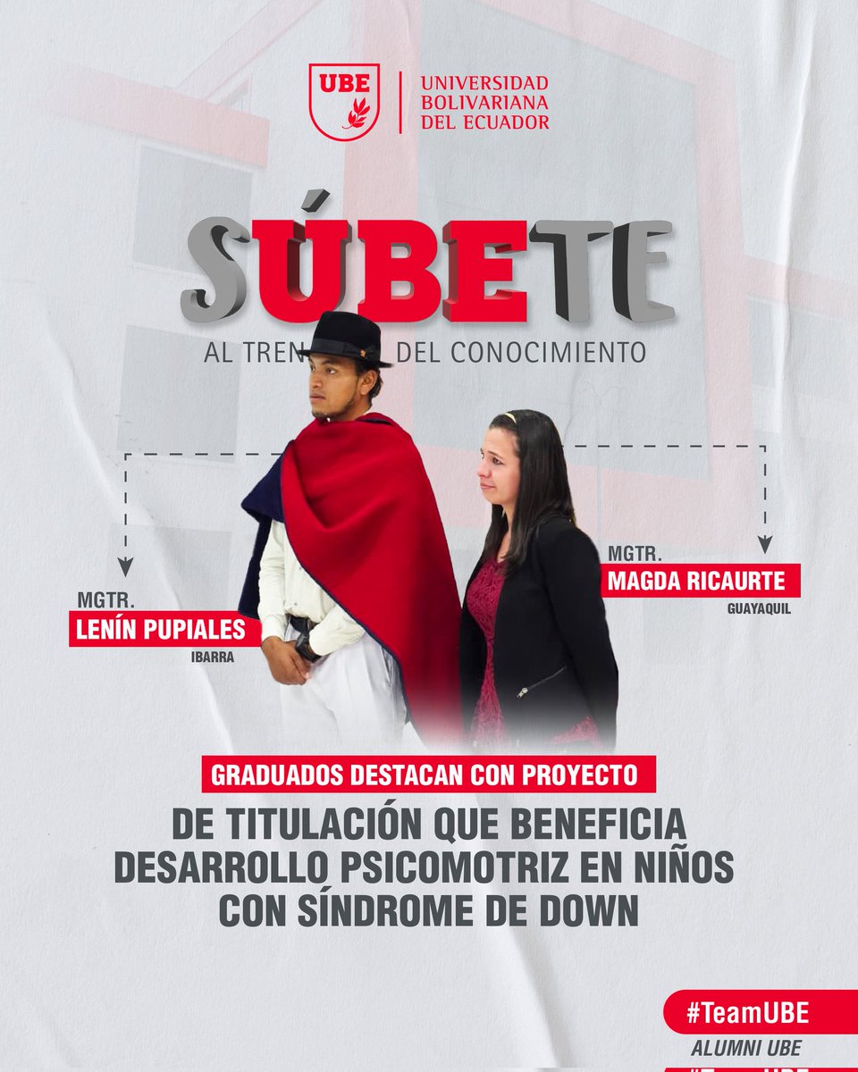 #NoticiasUBE | Maestrantes destacan en su sustentación sobre proyecto de grado que beneficia a el desarrollo psicomotriz en los niños con Síndrome de Down

En un destacado logro académico, dos alumnos de de la Maestría en Pedagogía de la Cultura Física, mención Educación Física