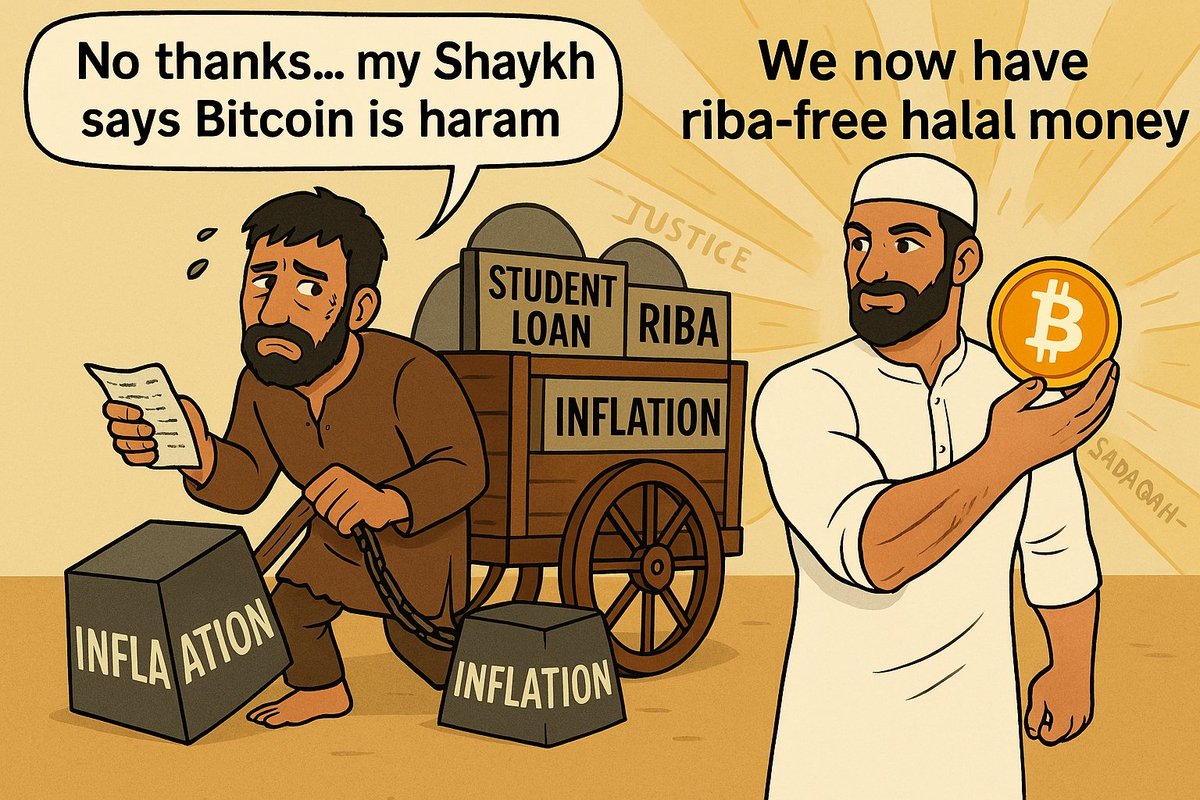 Blockchainology ️️️⚡️ (@weareblockchain) on Twitter photo "We now have riba-free halal money."
"No thanks... My Shaykh says Bitcoin is haram" "We now have riba-free halal money."
"No thanks... My Shaykh says Bitcoin is haram"