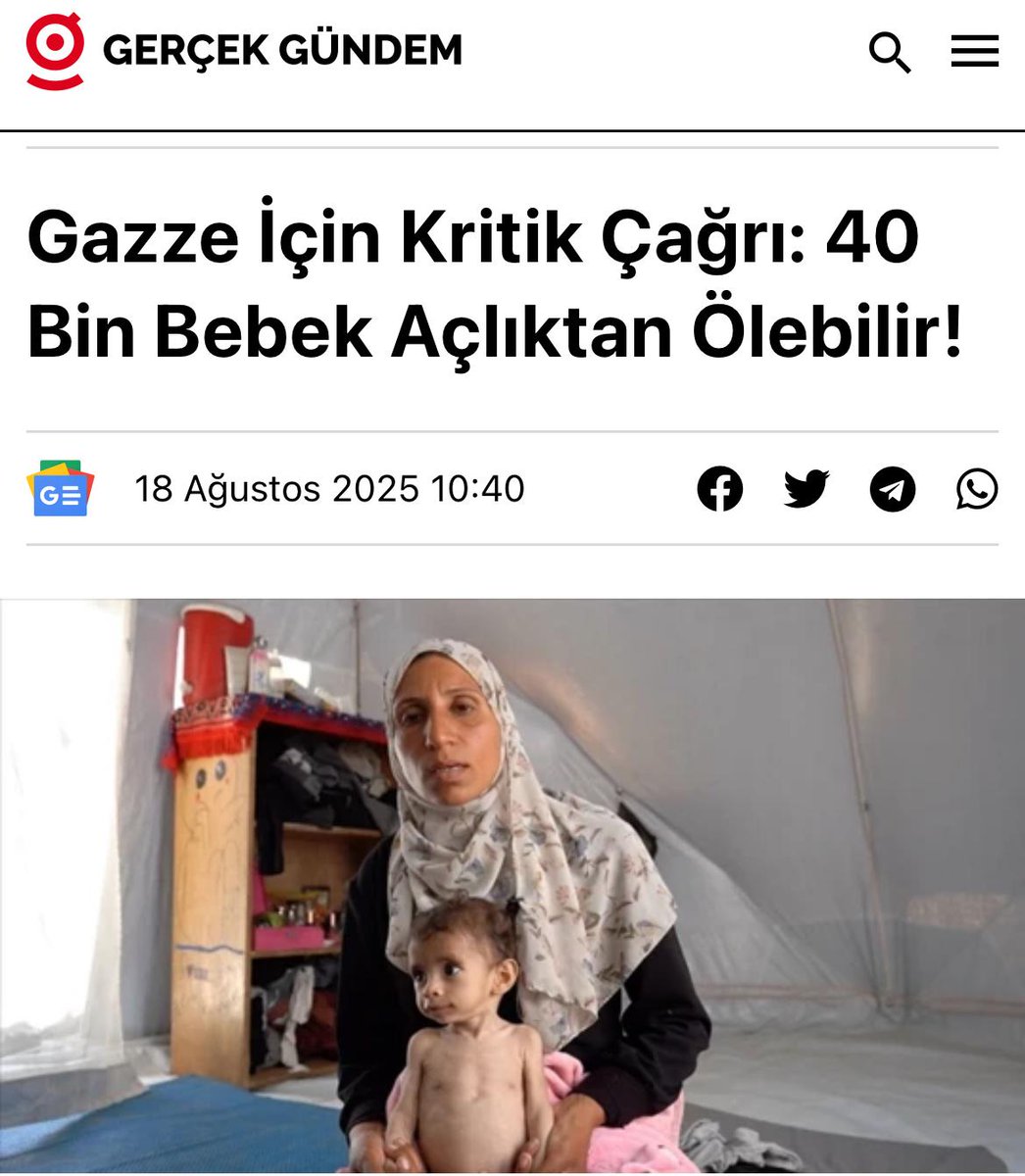 🟣Filistin hükümeti, Gazze’de 40 bin bebeğin açlıktan ölebileceğini açıkladı. İsrail’in uyguladığı tam tecrit nedeniyle mama, süt, besin takviyesi ve temel gıdalar bölgeye giremiyor. 1,2 milyon çocuk yetersiz besleniyor, 100 binden fazla hasta ve çocuk insani felaketin eşiğinde.