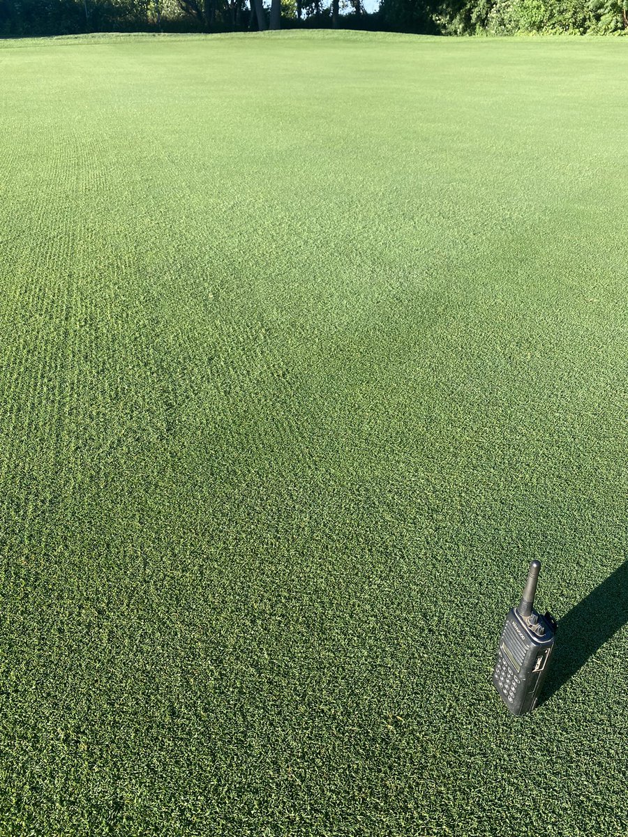 Sweater weather with this 12° morning- Club C prep continues with 2x direction verticut happening today! <a href="/OntarioGSA/">OGSA</a> #todayinontario <a href="/CobbleHillsGolf/">Cobble Hills</a>