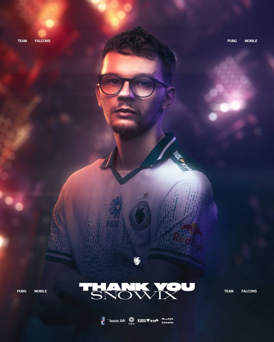 Time to close one chapter to start another. Thank you SNOWIX For everything 

نودع اليوم لاعبنا "SNOWIX" من فريق ببجي موبايل، شكرًا لك على ما قدمته. كُل التوفيق لك! 🙏💚

#FalconsAreHere