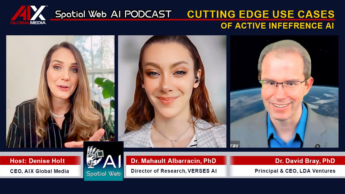 deniseholt_'s tweet image. 🔴 NEW EPISODE: Spatial Web AI Podcast w/ Dr. @MahaultAlbarra1 and Dr. David Bray, PhD pulling down the curtain on current use cases of Active Inference AI.
➡ Watch now 🔗 deniseholt.us/verses-ai-rese…
#ActiveInference #SpatialWeb @helloVERSES #Robotics #axiom