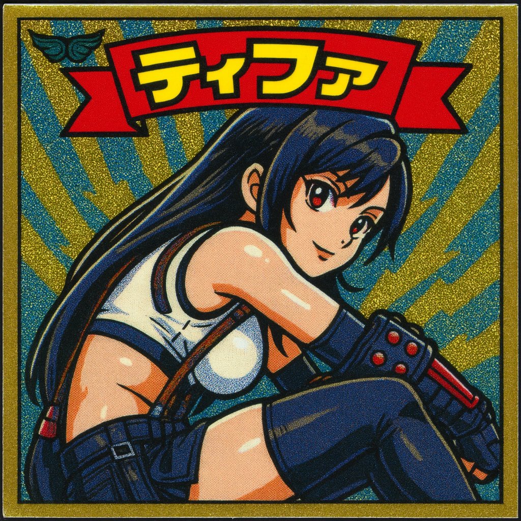 #ファイナルファンタジーVII より
#ティファ・ロックハート 

#ビックリマンシール #ビックリマン #80年代 #90年代
#AI #AIイラスト #AI画像 #AIart #AIartrator #AIIllustrator
#星霊るる #絵描きさんと繋がりたい #絵描きさんフォロバ100 #絵描きさんフォロバ１００ #絵描きさん交流会