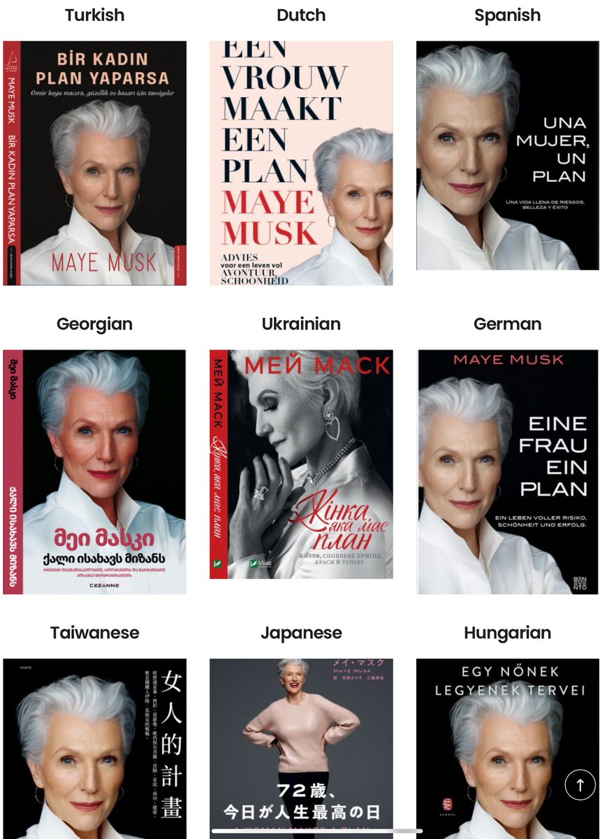 mayemusk's tweet image. I am so happy my book is available in 100+ countries. Many of my readers have asked me to write another book. I am now more than halfway through doing just that, and want to add any subjects you would like me to include.
Please send suggestions… Thank you 🤗🤗
#AWomanMakesAPlan…