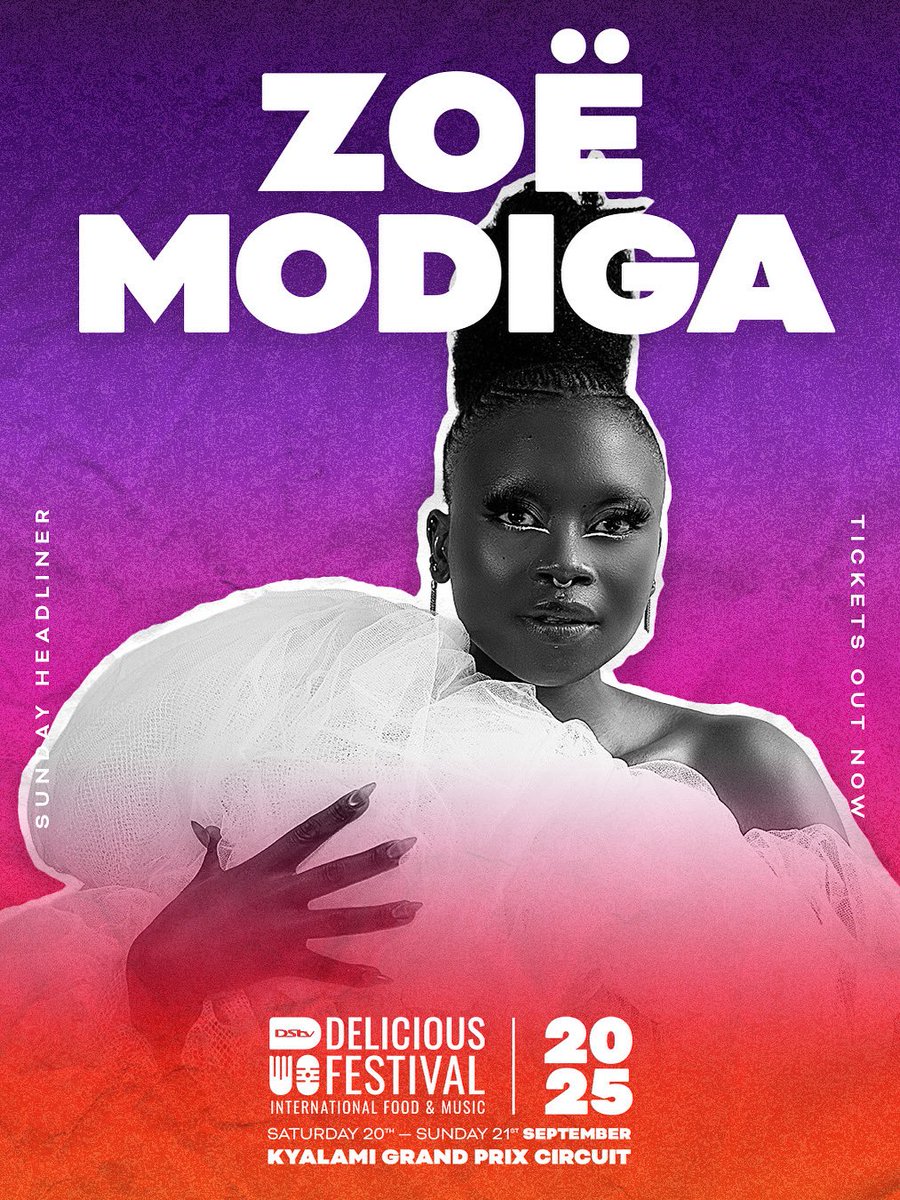 Bold, brilliant, and unapologetically South African. Zoë Modiga stands as one of the most defining voices of her generation - and an artist whose impact stretches far beyond the stage. 
At this year’s DStv Delicious Festival, she brings her signature sound, her spirit, and her