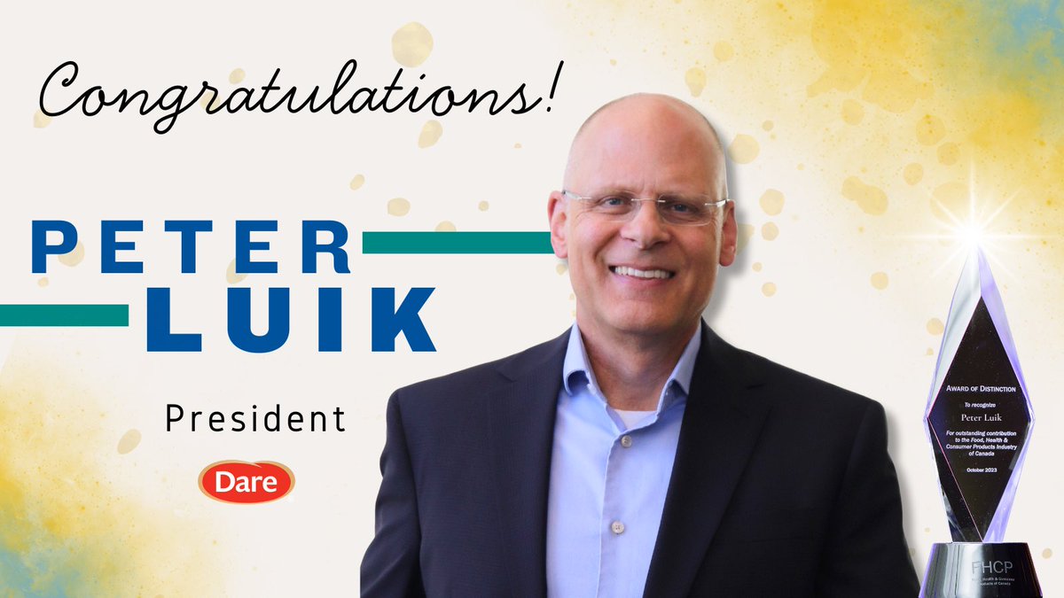 Championing Canadian manufacturing: FHCP is proud to honour Peter Luik, President of Dare Foods Canada, with our 2025 Award of Distinction. 

Celebrate with us at our CEO &amp; Executive Leadership Conference, Oct 16–17. 

fhcp.ca/en/News/peter-…

#FHCPLeaders #CDNFood #Leadership