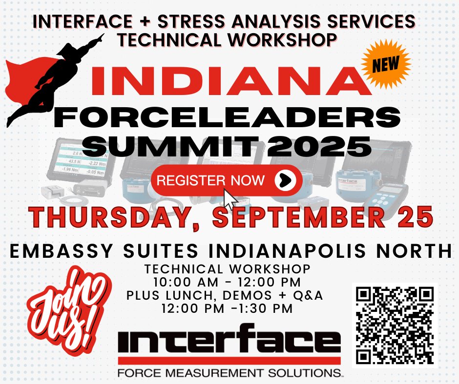 It's our first official ForceLeaders Summit in Indianapolis. Engineers and force measurement experts are heading to Indiana on September 25. Save your seat. interfaceforce.com/forceleaders-s… Our in-depth workshop brings sensor device experts and peers together. RSVP #loadcells