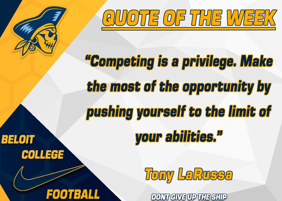 "Competing is a privilege. Make the most of the opportunity by pushing yourself to the limit of your abilities." -Tony LaRussa #LTL