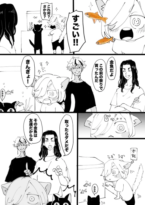 ヌコジロウチャンと金魚 