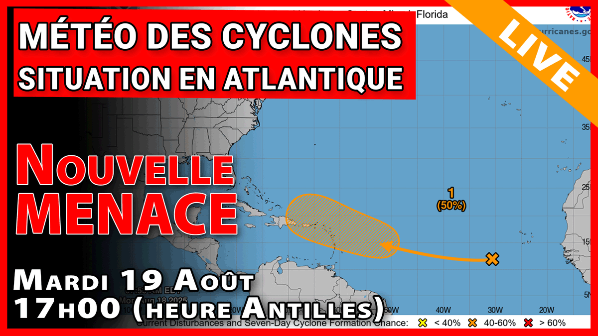 Après le passage de l'ouragan ERIN juste au nord des Îles du Nord, une nouvelle perturbation menace l'arc antillais. On va en parler dans ce LIVE.

#Martinique #Guadeloupe #SXM #SBH