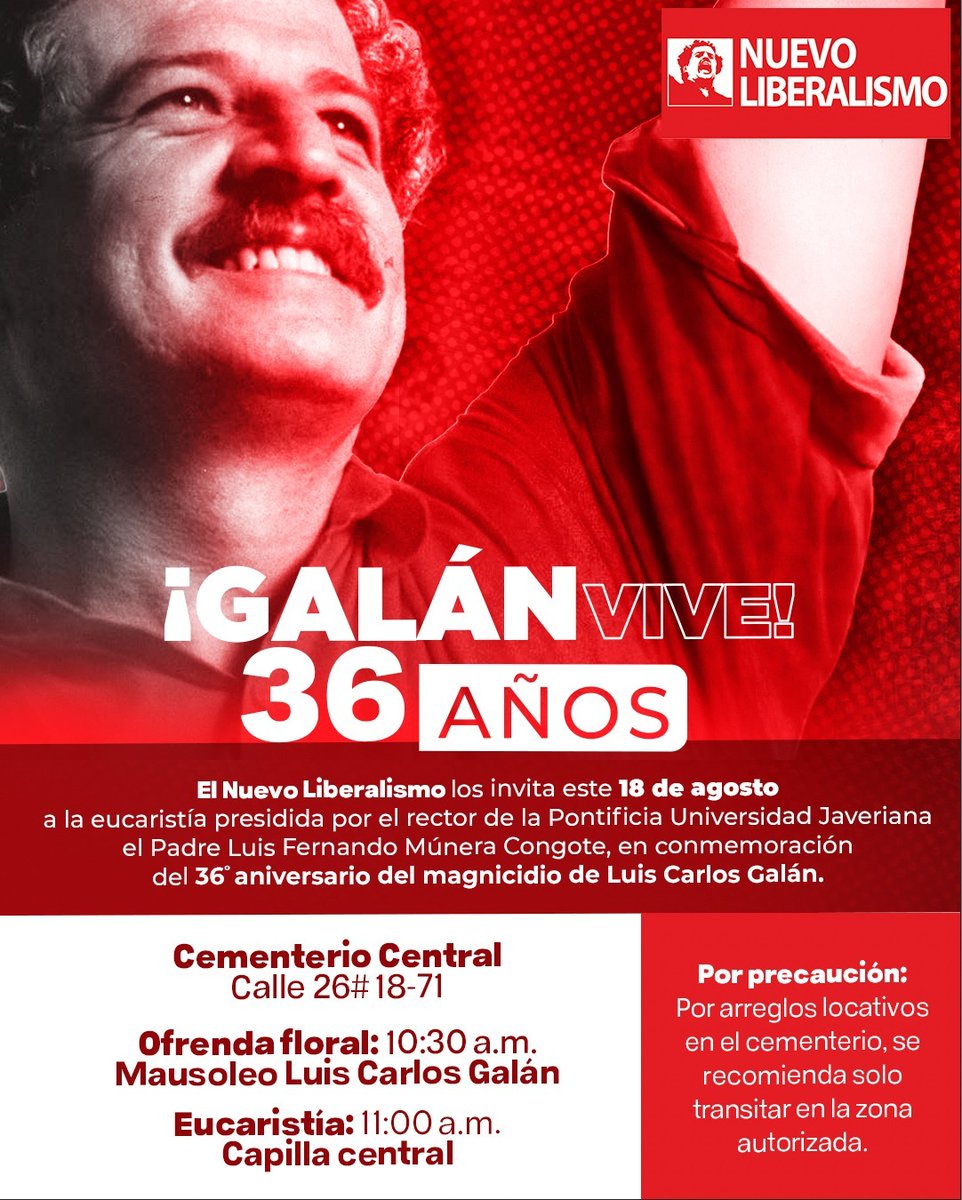 ElPoderRegiones's tweet photo. Tú legado vive en millones de corazones colombianos. Colombia no se detendrá ante la barbarie de los violentos ni ante la injusticia de los gobiernos.
¡Siempre adelante!
#GalánVive #LegadoGalán #18deAgosto
#ElPoderdelasRegiones https://t.co/02qSp4uUrq