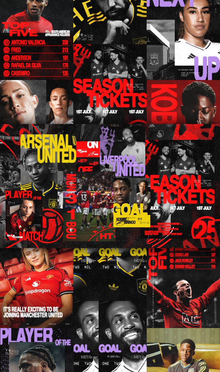 visuallymax's tweet image. Seasonal brand concept @ManUtd 25/26 🇾🇪 

An assertive &amp;amp; expressive identity spanning across social, marketing, and hospitality. Defined by impactful typography and editorial layouts. Embracing United's attitude, from the streets to the stands.

Collab w/@DBan_ 

#SMSports #MUFC