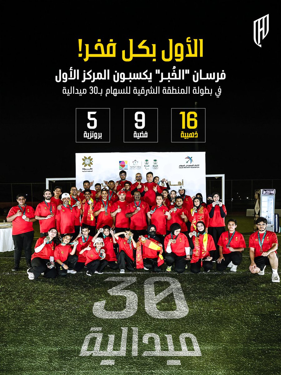 حصـاد #القادسية في #بطولة_المنطقة_الشرقية_للسهام🔝🏹