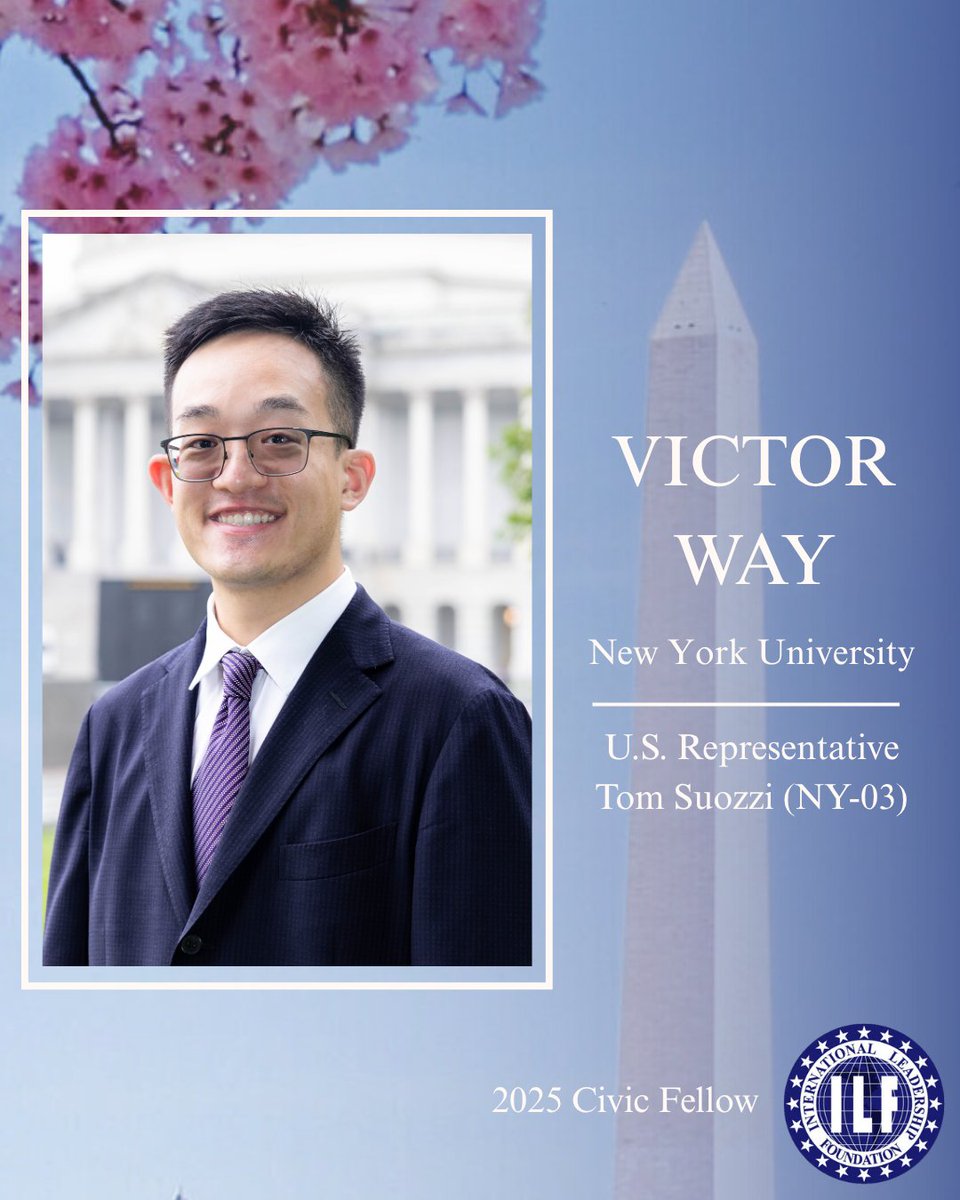 Join us in recognizing Victor Way. This summer, Victor is an intern in the office of U.S. <a href="/RepTomSuozzi/">Tom Suozzi</a> (NY-3).

Hometown: Westchester, New York
Junior, <a href="/NYUniversity/">New York University</a>
Majors: Economics and Politics

.
.
#AAPIYoungLeaders #ILFCivicFellows #ILFCivicFellow