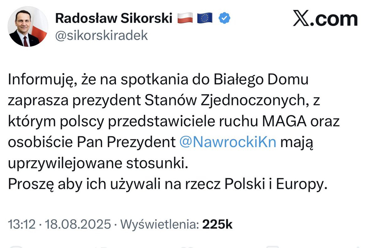 Jarek Olechowski (@olechowskijarek) on Twitter photo Szef <a href="/MSZ_RP/">Ministerstwo Spraw Zagranicznych RP 🇵🇱</a> potwierdził to o czym w <a href="/RepublikaTV/">Telewizja Republika 🇵🇱 #włączprawdę</a> mówimy od dawna. Z winy <a href="/donaldtusk/">Donald Tusk</a> Polska nie ma ambasadora w USA, a stosunki dyplomatyczne rządu Tuska z administracją <a href="/realDonaldTrump/">Donald J. Trump</a> praktycznie nie istnieją.
Dlatego musimy postawić na dyplomację obywatelską. Republika - Szef <a href="/MSZ_RP/">Ministerstwo Spraw Zagranicznych RP 🇵🇱</a> potwierdził to o czym w <a href="/RepublikaTV/">Telewizja Republika 🇵🇱 #włączprawdę</a> mówimy od dawna. Z winy <a href="/donaldtusk/">Donald Tusk</a> Polska nie ma ambasadora w USA, a stosunki dyplomatyczne rządu Tuska z administracją <a href="/realDonaldTrump/">Donald J. Trump</a> praktycznie nie istnieją.
Dlatego musimy postawić na dyplomację obywatelską. Republika -
