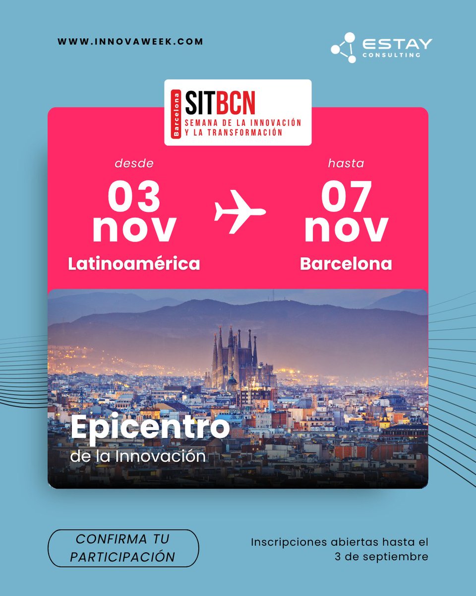 Tu asiento para #SITBCN2025 en Barcelona está pre-reservado. Ahora falta tu confirmación.

Quedan menos de 2 semanas para el cierre de inscripciones. No dejes que alguien más ocupe tu lugar.

Confirma ahora: f.mtr.cool/ktnuvomlmk

#UltimaLlamada #SITBCN #Innovacion