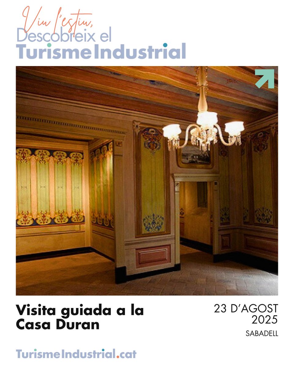 🏛️ Descobreix la història amagada a la Casa Duran de Sabadell! Vine a conèixer els seus secrets arquitectònics i històrics en una visita guiada.

Viu l'estiu, descobreix el Turisme Industrial! ✨
📆 23/08

🌐 xatic.cat/ca/activitats/…

#ViuEstiuXATIC