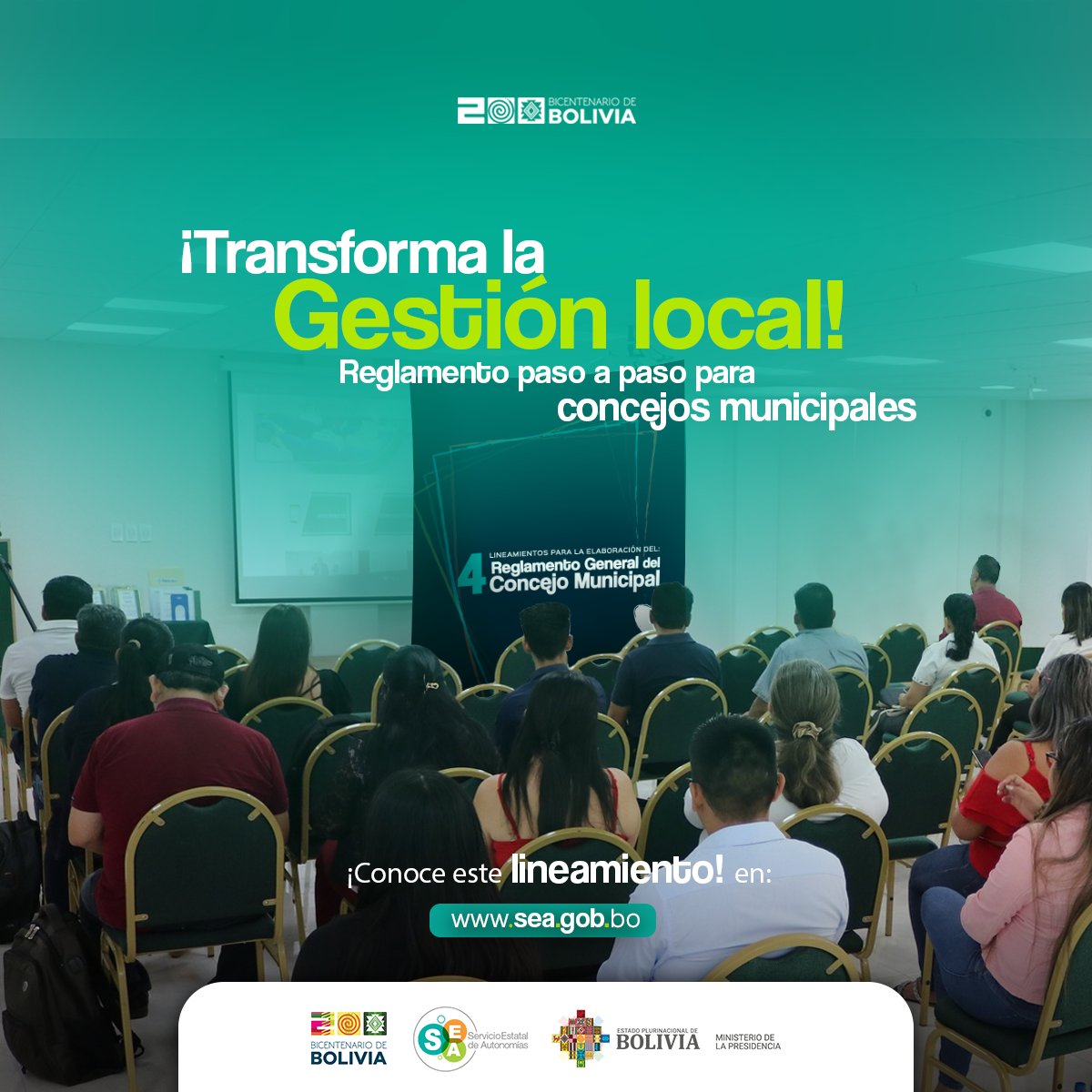 📘 Los concejos municipales ahora tienen una guía práctica para elaborar su Reglamento General.
💡 ¡Transforma la gestión local!
👉 Descárgalo en: sea.gob.bo/documentos-ins…

#BicentenarioBolivia