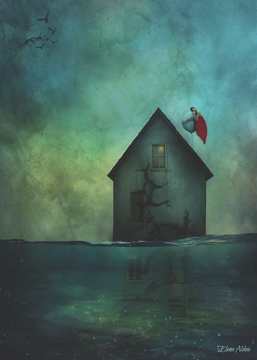 She Who Waits Above the Flood – A vision of endurance and solitude: the fragile human spirit resisting silence, memory eroding yet refusing to vanish, suspended between survival and surrender.
#CartographiesOfSilence #ContemporaryArt #SurrealismArt #VisualPoetry #NFTVision_Art