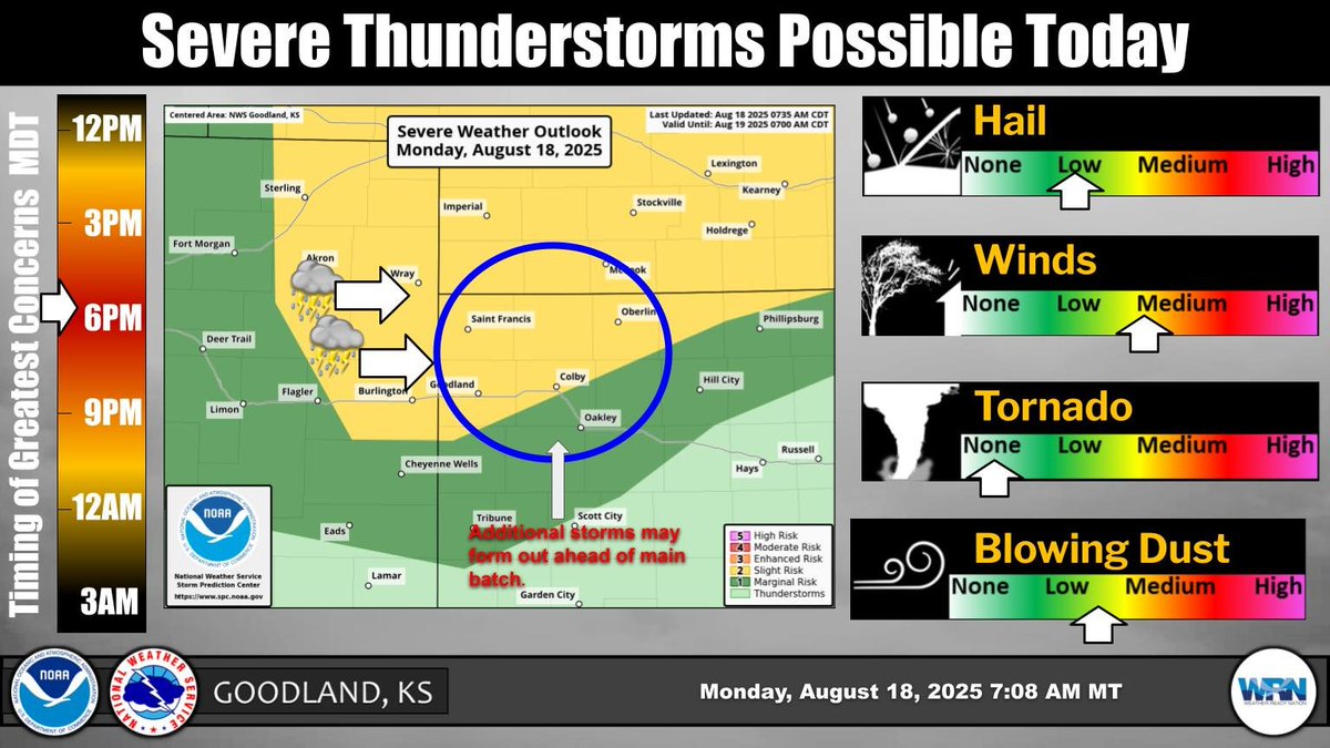 Dundy &amp; Hitchcock Cos  - High in the mid 90's with sunny skies to chance of T-storms for today. Low in the low 60's with chance of T-storms &amp; breezy to slight chance of T-storms for tonight.
Tomorrow's High expected in the low 90's with sunny skies.