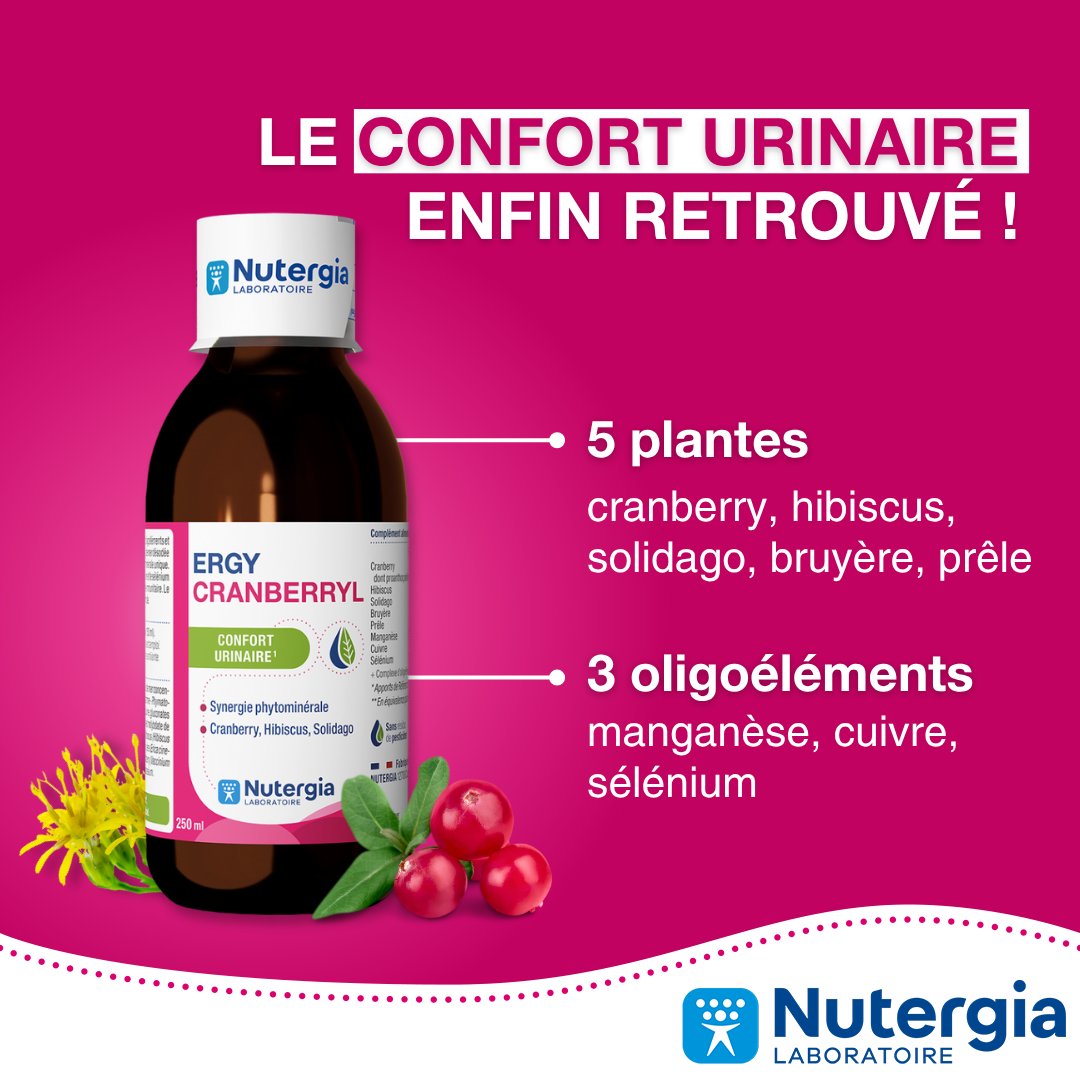 Quand le confort urinaire devient une priorité, il est essentiel de choisir une solution complète et bien formulée. ERGYCRANBERRYL peut être conseillé à chaque changement de saison ou lors de besoins ponctuels pour accompagner le confort urinaire : nutergia.pulse.ly/bk8x5zulxd
