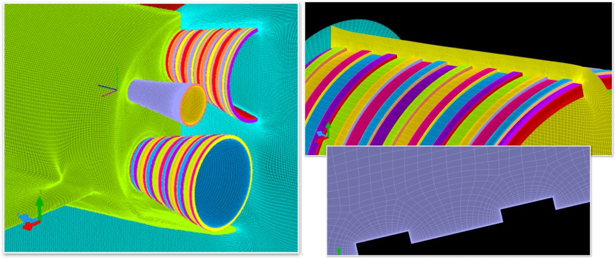 GridPromesh's tweet image. 🚀 High-resolution multi-block mesh of a Space Shuttle nozzle, capturing intricate rib details with #GridPro.

Precision meshing = accurate CFD = better aerospace designs.

#CFD #AerospaceEngineering #MeshGeneration #StructuredMesh #SpaceShuttle