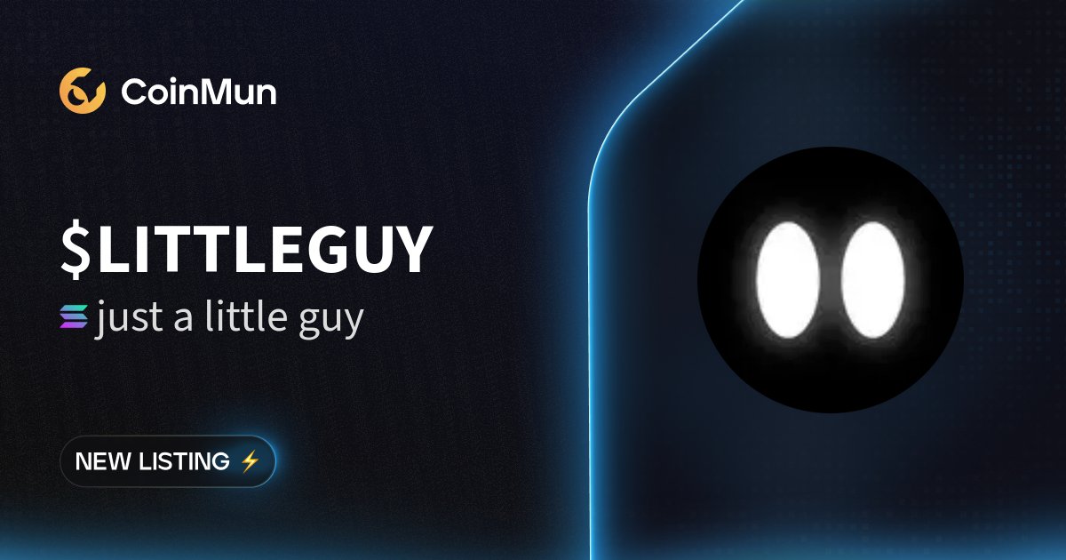 coinmun's tweet image. ⚡️ New Listing @__littleguy ⚡️ 

#LITTLEGUY just a little guy is now listed on CoinMun.

Market Cap: $3.97 M

 🚀 Discover here: coinmun.com/coins/just-a-l…
  
#NewListing #CoinMun #Solana #Crypto