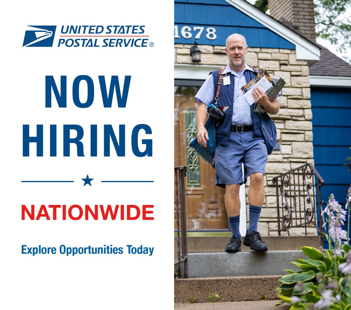 USPS's tweet image. The United States Postal Service is actively recruiting for many positions that may be perfect for you. Whether full time, part time or seasonal positions, we have options available: b.link/careers.usps

And for tips on where and how to apply: b.link/apply-for-a-job