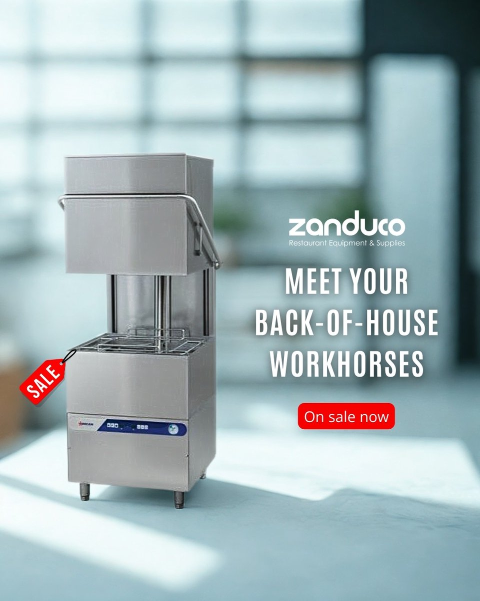 Zanduco's tweet image. Spotlighting 5 high-temp dishwashers—undercounter to upright—so you can match capacity, water use, and footprint to your line. Competitive price, flexible financing, and real people to help you choose.⁠

#CommercialKitchen #Dishwashers #HighTemp #RestaurantEquipment  #Zanduco