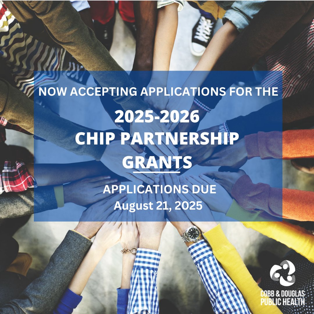 Cobb &amp; Douglas Public Health is offering Community Health Improvement Plan (CHIP) Partnership Grants to assist community partners! The deadline to apply is THIS THURSDAY! Learn more about this opportunity:  ow.ly/15qh50Wqas0