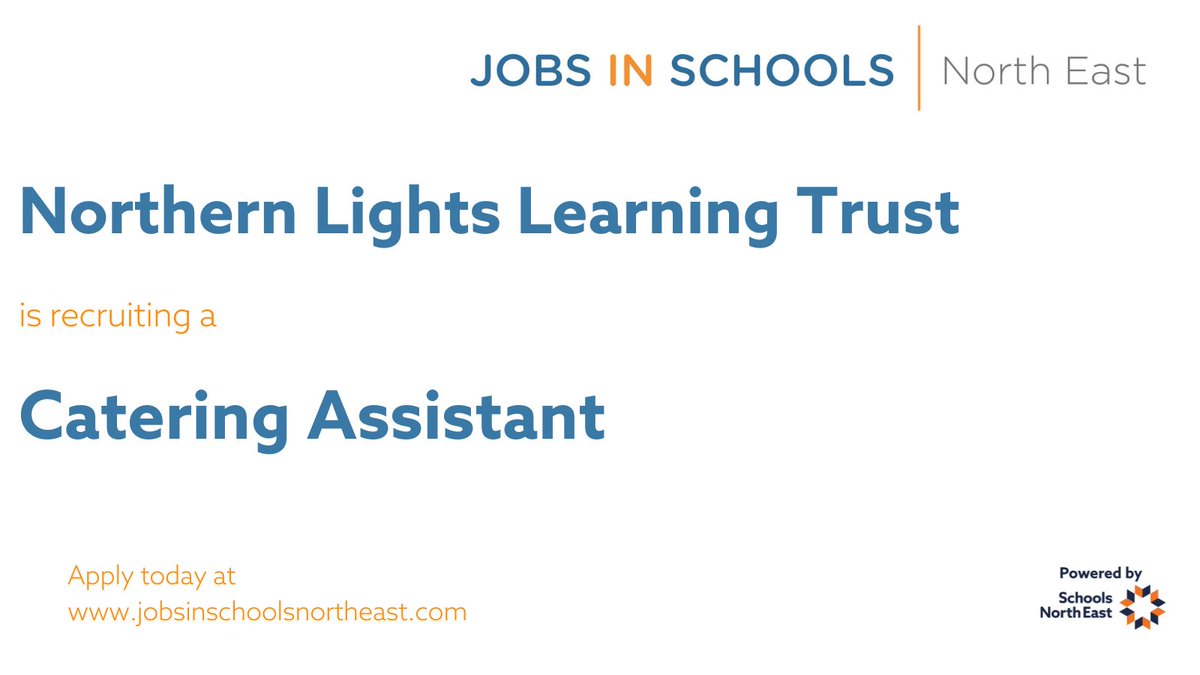 .<a href="/NorthernLLT/">NorthernLightsLearningTrust</a> is recruiting a Catering Assistant.

Find out more: shorturl.at/AfHSL