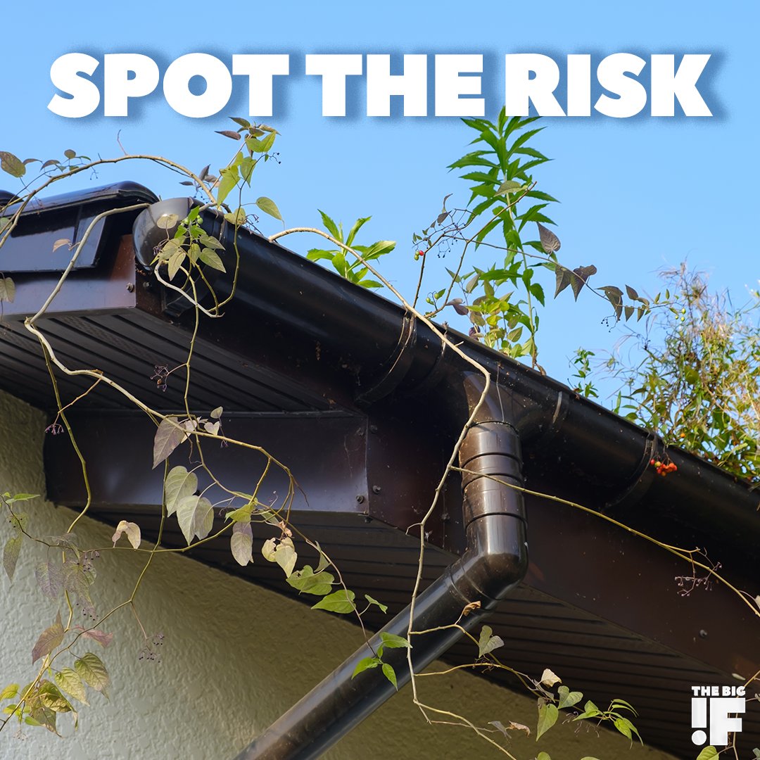 SPOT THE RISK. Clean your roof and gutters. Learn more at TheBigIf.ca and FireSmartCanada.ca #IBAC #TheBigIf