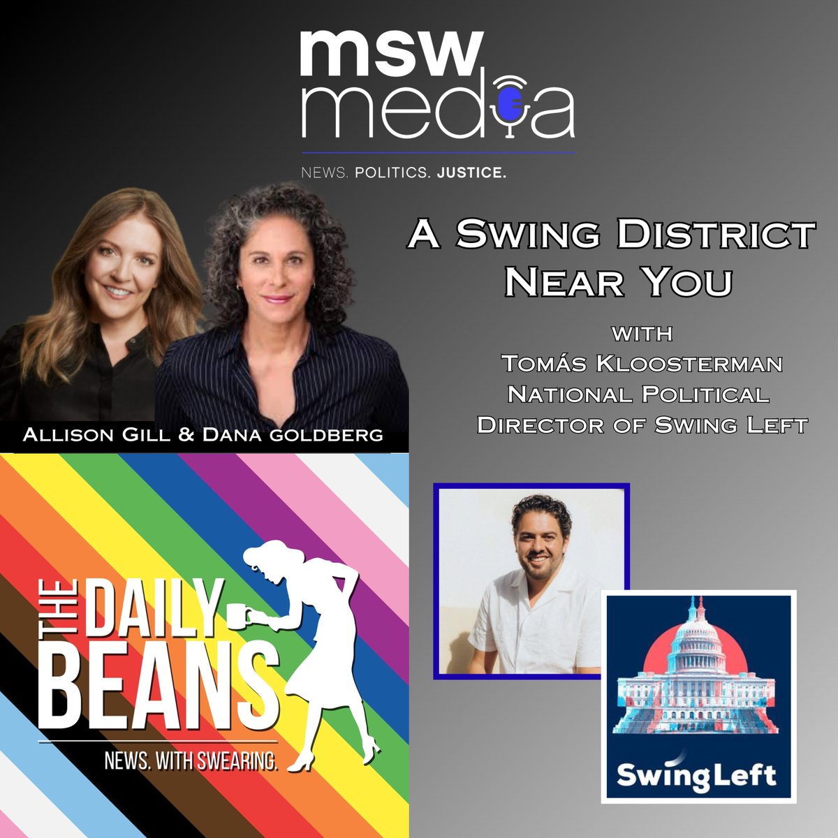 dailybeanspod's tweet image. 🚨New #Beans ☕️ with @MuellerSheWrote &amp;amp; @DGComedy #MSWMedia 🏳️‍🌈

Guest: @tomkloosterman of @swingleft 

Listen: the-daily-beans.simplecast.com/episodes/a-swi…