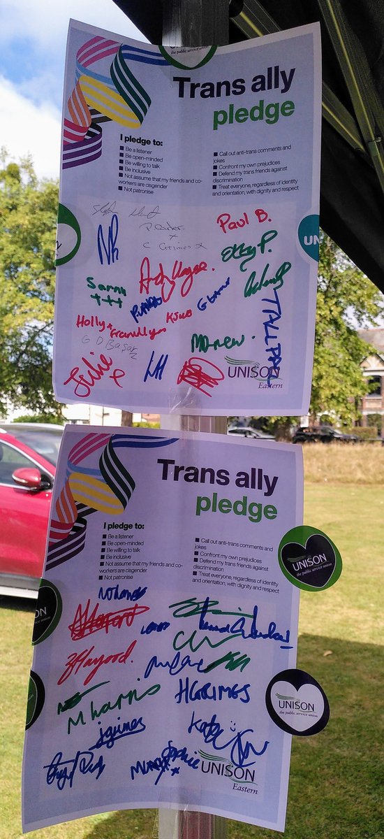 UNISONEastern's tweet photo. What a fantastic day at King’s Lynn Pride! Great to see so many people sign our trans ally pledge.

#Pride #KLWNPride #LoveWestNorfolk https://t.co/iAW9YFqCuB
