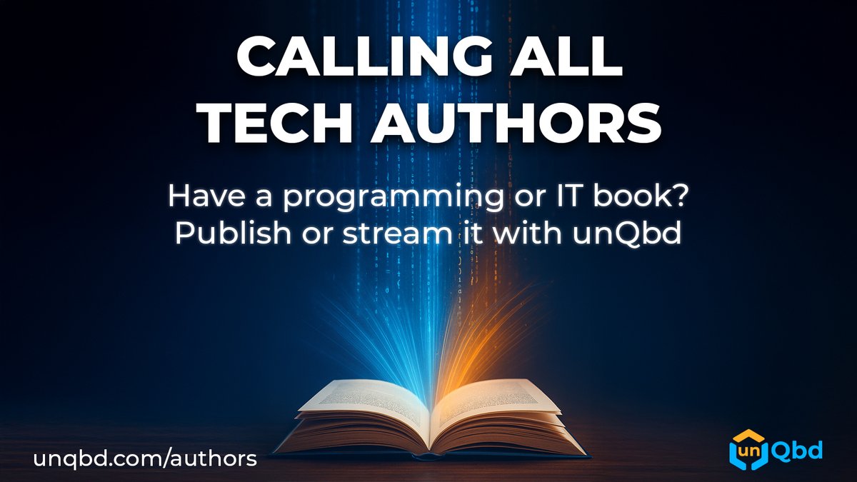 unQbdinc's tweet image. Calling all tech authors

Got a programming or IT book? Publish or stream it with unQbd and reach readers around the world.

unqbd.com/authors