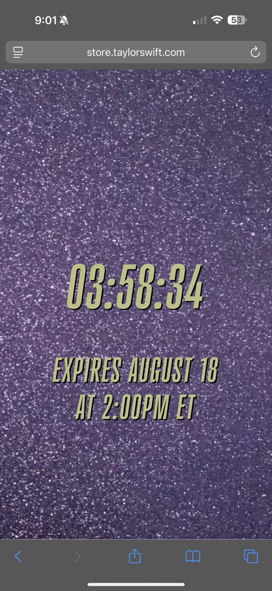 taylor swift has another timer on her website