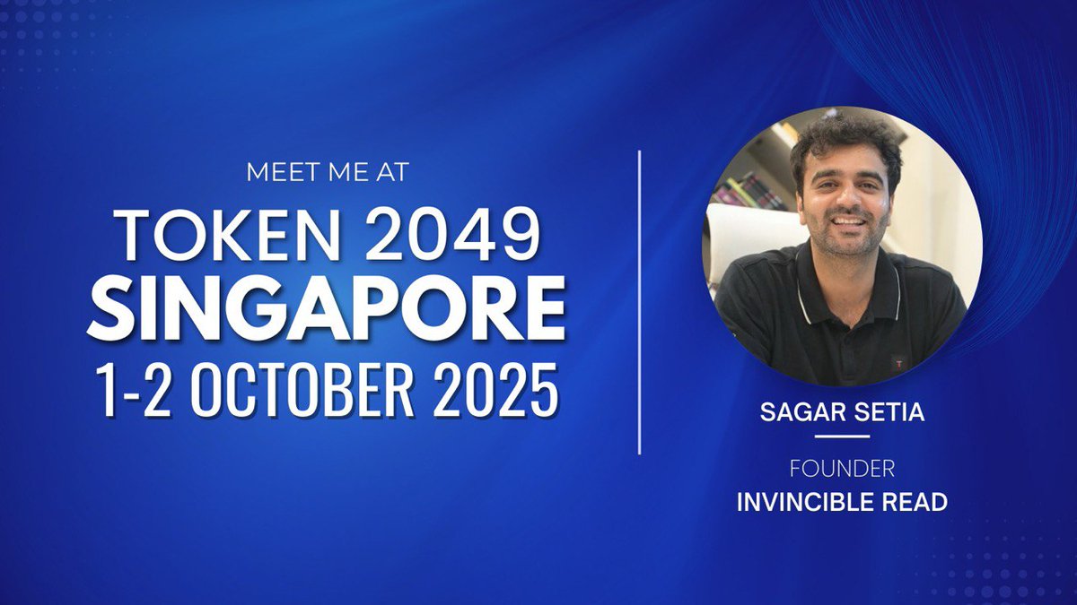 MemeAI (@memetokenai) on Twitter photo Meet our Founder, <a href="/SagarSetiaa/">Sagar Setia</a>, at @Token2049, Singapore!
We’re excited to share our vision, connect with the global crypto community, and put publishing onchain where it belongs.
see you in Singapore! 🇸🇬✨ Meet our Founder, <a href="/SagarSetiaa/">Sagar Setia</a>, at @Token2049, Singapore!
We’re excited to share our vision, connect with the global crypto community, and put publishing onchain where it belongs.
see you in Singapore! 🇸🇬✨