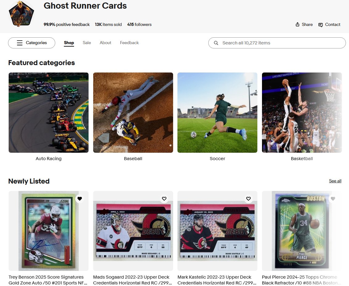 Ghost Runner (@ghostrunnercard) on Twitter photo <a href="/CardPurchaser/">Card Purchaser</a> ebay.com/str/mdsportswo…
Always hearing offers, willing to sell your cards for you- I want to assist your collecting journey in any way that I can. <a href="/CardPurchaser/">Card Purchaser</a> ebay.com/str/mdsportswo…
Always hearing offers, willing to sell your cards for you- I want to assist your collecting journey in any way that I can.