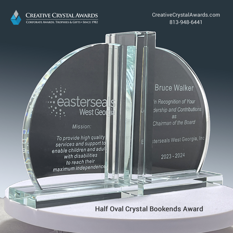 This half-oval crystal #bookends pair will be a fantastic #corporategifts for executives, CEO’s. bosses, VIP guests for those special #book lovers. creativecrystalawards.com/product/crysta…

#bookend #bookends #bookholder #crystalgift #crystalgifts #gift #gifts #employeegifts #recognitiongifts