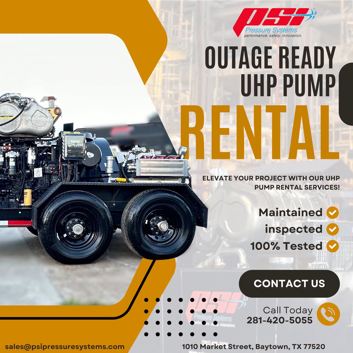 PSIpumpmonkey's tweet photo. ⚡️ Immediate Power. Unmatched Reliability. ⚡️
PSI’s UHP rental pumps are serviced, certified &amp; tested — ready to perform when outages can’t wait. Stay on schedule with zero downtime.

📧 sales@psipressuresystems.com | 📞 281-420-5050

#UHP #UHPrentals #OutageReady https://t.co/hk95POm46f