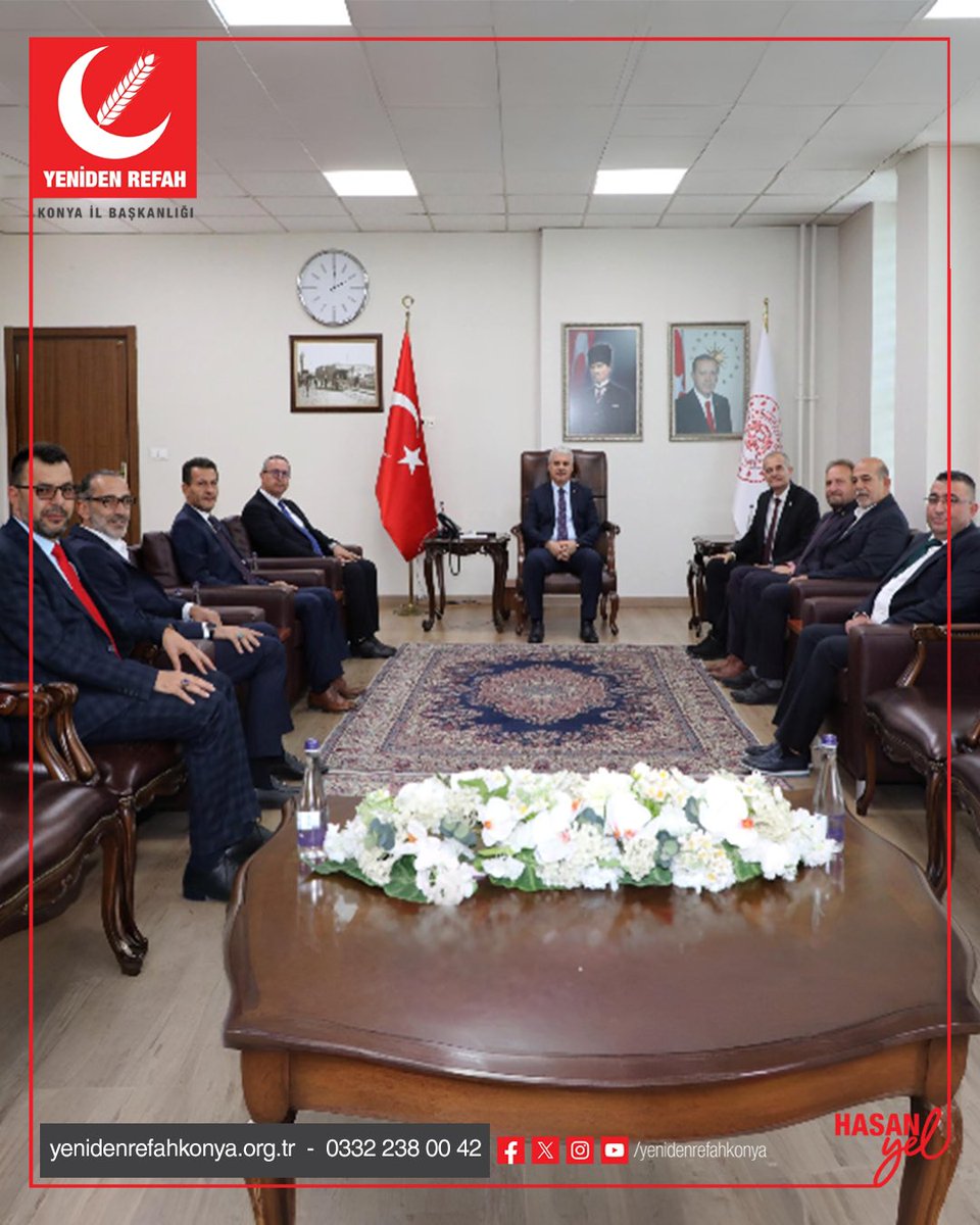 Yeniden Refah Partisi Konya (@yrefahkonya) on Twitter photo 📍 Konya Valiliği Ziyareti
Yeniden Refah Partisi Konya İl Başkanı Avukat Hasan Yel Konya Valisi İbrahim Akın'ı ziyaret etti.
Ziyarette, İl Başkan Yardımcıları Ümit Mete, Ramazan Ceylan, Selim Ayvaz, Adil Özcan, Hasan Güden ve ilçe başkanları da hazır bulundu.<a href="/Vali_Akin/">İbrahim Akın</a> 📍 Konya Valiliği Ziyareti
Yeniden Refah Partisi Konya İl Başkanı Avukat Hasan Yel Konya Valisi İbrahim Akın'ı ziyaret etti.
Ziyarette, İl Başkan Yardımcıları Ümit Mete, Ramazan Ceylan, Selim Ayvaz, Adil Özcan, Hasan Güden ve ilçe başkanları da hazır bulundu.<a href="/Vali_Akin/">İbrahim Akın</a>