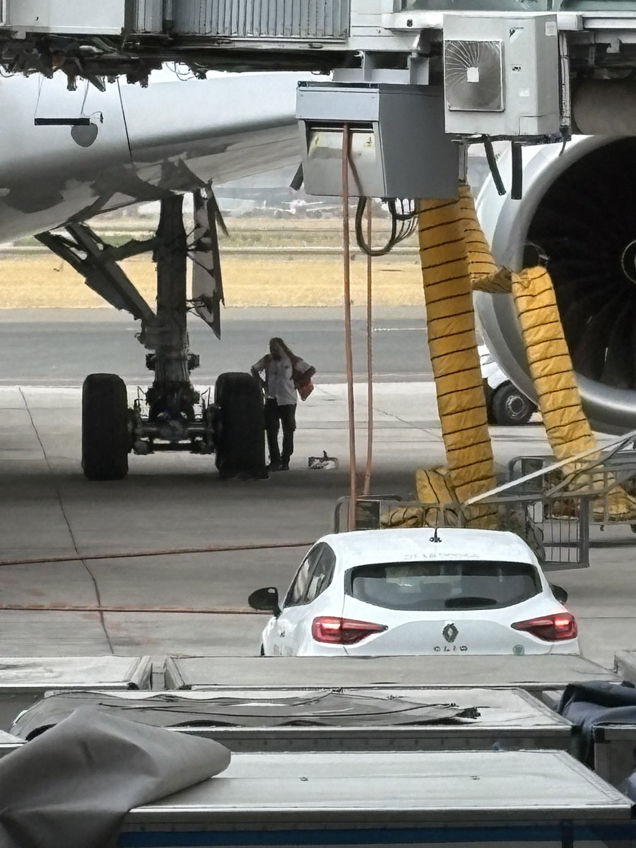 De nuevo, forzados a desembarcar por un pinchazo. Dos horas al menos de retraso de regreso a Milán. Nunca espero nada de Iberia y aún así logran decepcionarme.