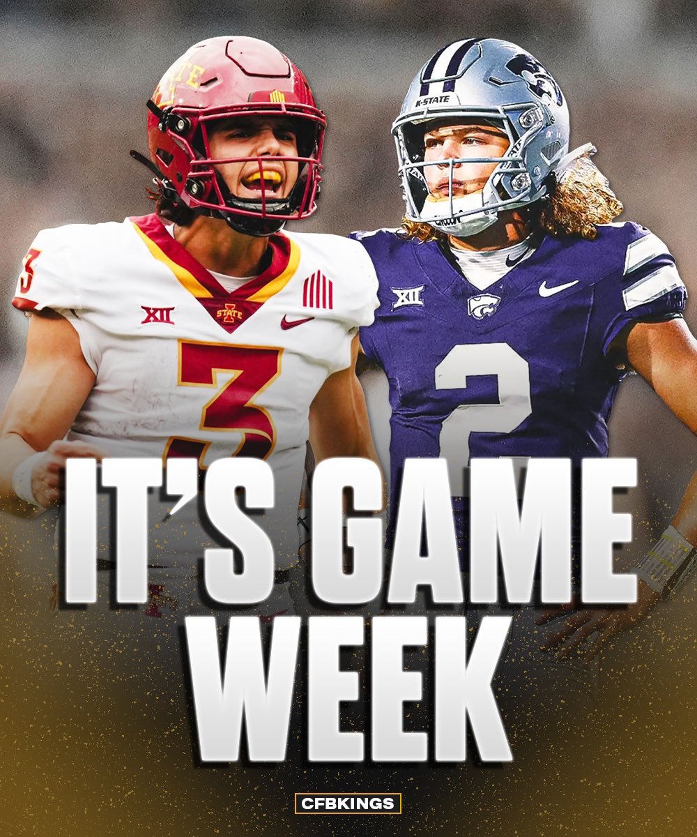 CFBKings's tweet image. THE FIRST GAME WEEK OF THE SEASON HAS ARRIVED 🔥

Saturday, August 23rd (Week 0):

#22 Iowa State vs. #17 Kansas State (Ireland)
• NOON EST, ESPN

Idaho State at UNLV
• 4:00 PM EST

Fresno State at Kansas
• 6:30 PM EST, FOX

Sam Houston at Western Kentucky
• 7:00 PM EST,…