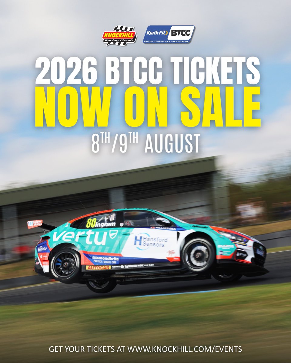 Still buzzing from this weekend's incredible BTCC action? Secure your spot for next year's showdown! Tickets for the 2026 BTCC are now LIVE! The BTCC returns on August 8th-9th, and we've frozen prices until December 31st.

Get your tickets here - knockhill.com/.../british-to…...