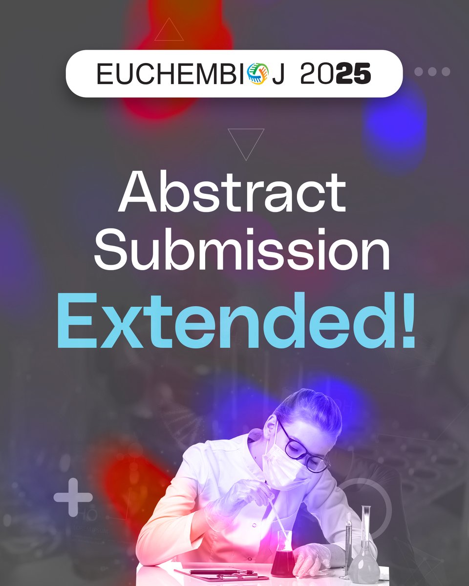 euchembioj's tweet photo. Abstract Submission Deadline Extended!
We are excited to announce that the abstract submission deadline for EUCHEMBIOJ 2025: II. International Conference on Chemistry and Biotechnology has been extended!

Submit your abstract at: https://t.co/jjE70aR8p3 https://t.co/YsrxmFcSu0