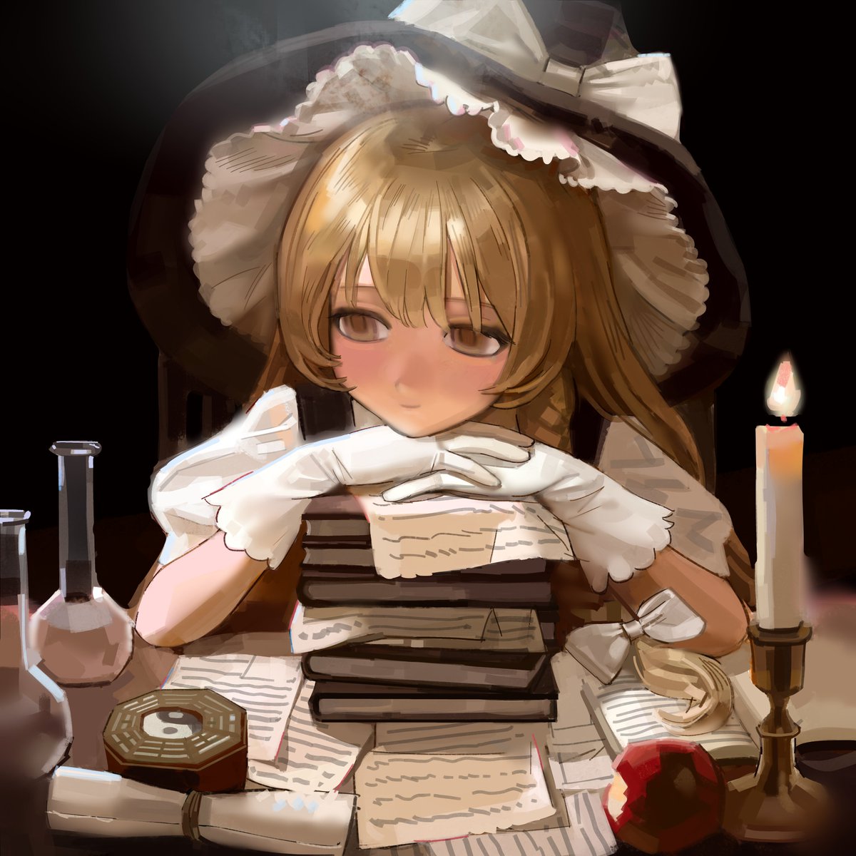 KOFImooo's tweet image. 不知道为什么X上发有层条纹，重新再发一下 #东方Project #marisa