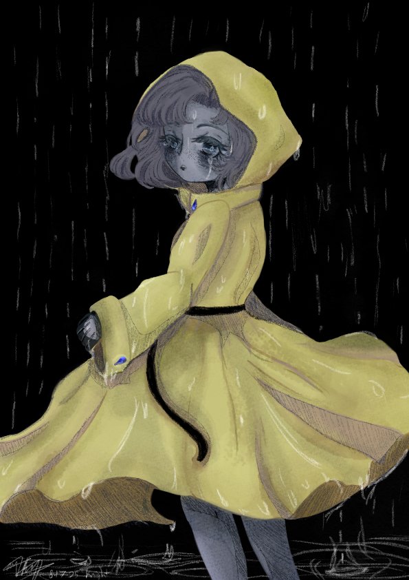 knight_usagi's tweet photo. #raincoat #illustration #yellow #rain https://t.co/aKKPw8zU4f