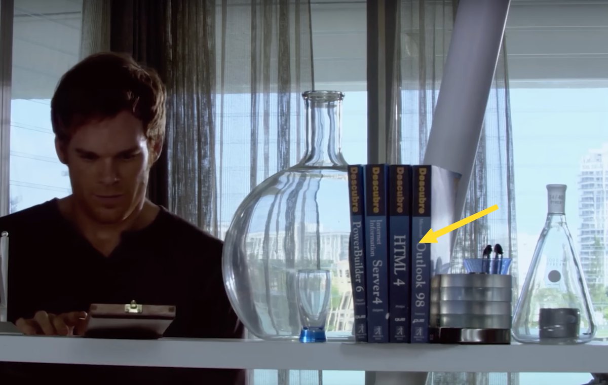 zapolnoch2's tweet photo. First episode of Dexter: HTML book in his house. Explains everything. https://t.co/yXiv1rv3JX
